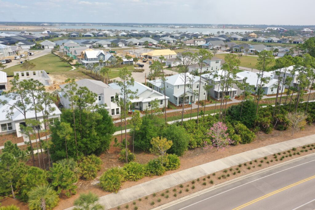 aerial view of Innovation Way homes