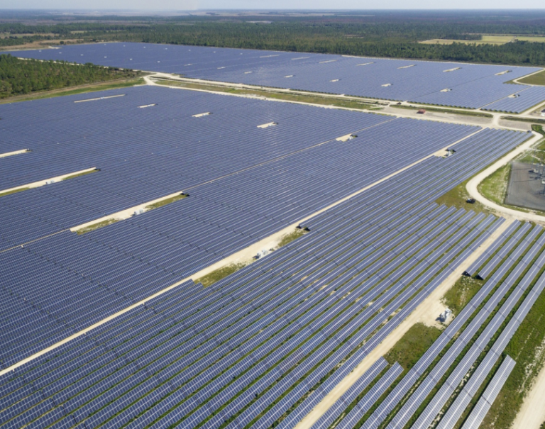 Aerial view of whole solar field at babcock ranch