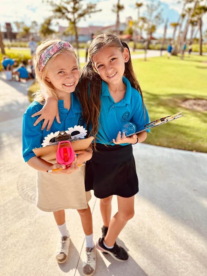 A-Rated Academics Shining Bright: School’s Back in Session | Babcock Ranch two girl friends at babcock ranch school elementary | Babcock Ranch