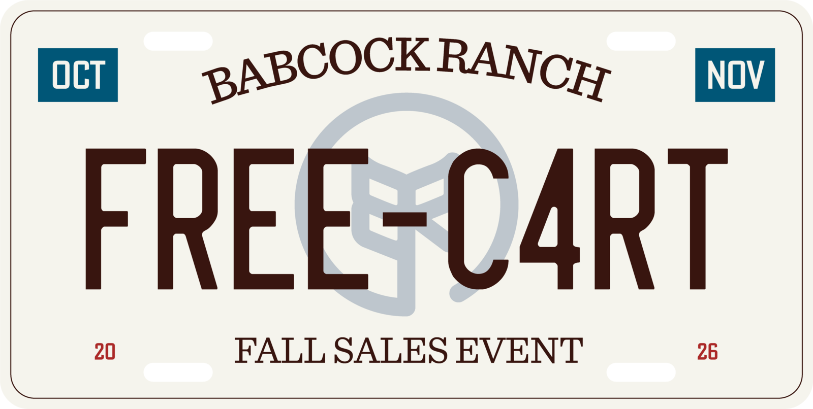 free cart fall sales event plate | Babcock Ranch
