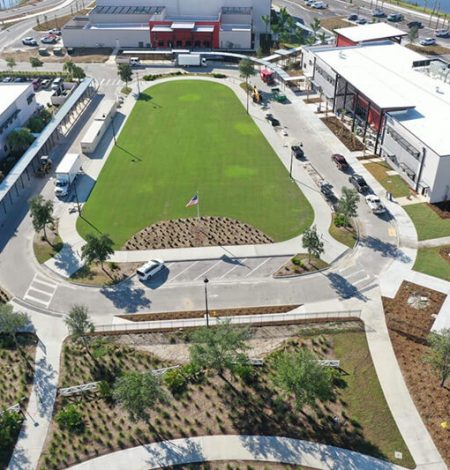 Aerial view of Babcock Ranch School courtyard